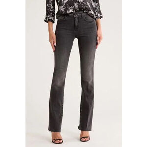 L'Agence Ruth High Rise Straight Jeans Black Size 26